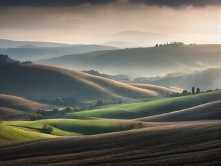 landscape with fog