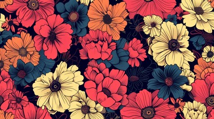 flower background. floral in summer background. Spring Meadow. Colorful flower background. Floral background for fashion, tapestries, prints. flowers bouquet wallpaper.