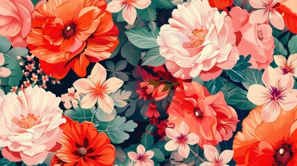 flower background. floral in summer background. Spring Meadow. Colorful flower background. Floral background for fashion, tapestries, prints. flowers bouquet wallpaper.