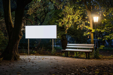 Park Bench Evening Mockup Display