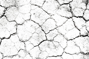 Texture soil dry crack background pattern of drought lack of water of nature white black old broken.