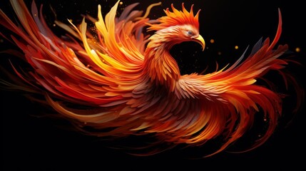 Fototapeta premium Craft a side profile of a graceful Phoenix