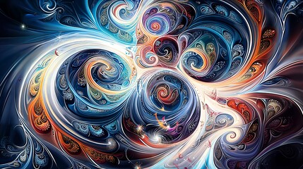Hypnotic swirls of vibrant colors in an abstract cosmic dance