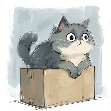 A cute cat with fluffy fur