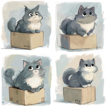 A cute cat with fluffy fur