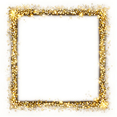 A festive gold frame with sparkles and a shiny finish Transparent Background Images 