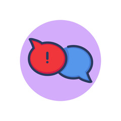 Chat bubbles line icon. Online discussion, dialogue, message outline sign. Communication, internet, network concept. Vector illustration, symbol element for web design and apps