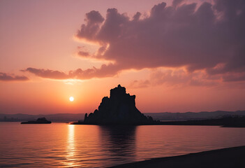 calm sunset in minimal style