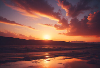 Obraz premium calm sunset in minimal style