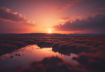 Fototapeta premium calm sunset in minimal style