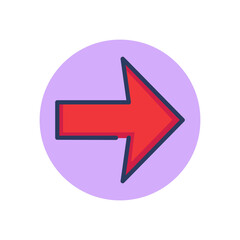Direction arrow line icon. Right, button, pointer outline sign. Communication, navigation, website ui concept. Vector illustration, symbol element for web design and apps