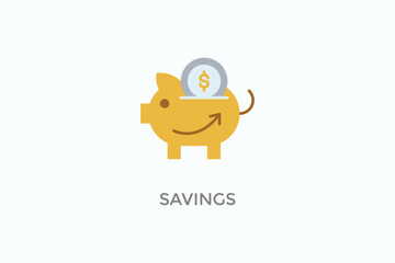 Savings Vector Icon Or Logo Illustration