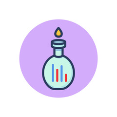 Flask and drop line icon. Glass, liquid, storage outline sign. Chemistry and science concept. Vector illustration, symbol element for web design and apps