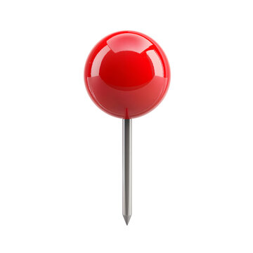 red pin isolated on transparent background Generative Ai.