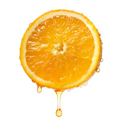 slice of Orange isolated on transparent background Generative Ai.