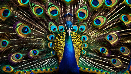 Close-up of a beautiful peacock