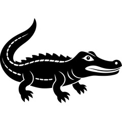 hand drawn illustration of a crocodile