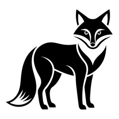 black fox silhouette vector illustration