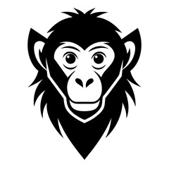 Obraz premium Monkey head logo vector silhouette illustration