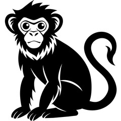 Monkey vector silhouette illustration art