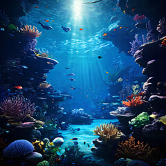 Fototapeta na wymiar Coral Reef and Fishes