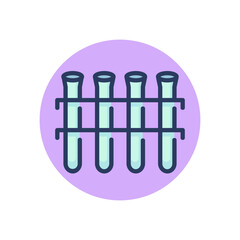 Glass tubes for lab line icon. Biology, medicine, laboratory outline sign. Chemistry and science concept. Vector illustration, symbol element for web design and apps