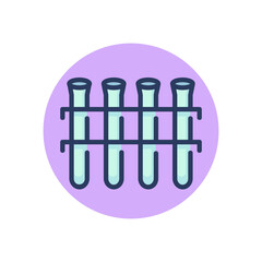 Glass tubes for lab line icon. Biology, medicine, laboratory outline sign. Chemistry and science concept. Vector illustration, symbol element for web design and apps