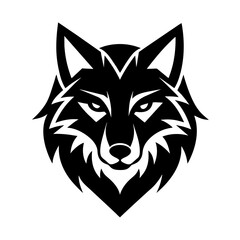 wolf head logo vector silhouette illustration