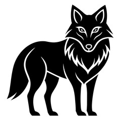 Fototapeta premium wolf head logo vector silhouette illustration art