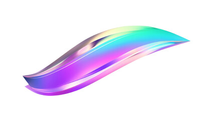 Fototapeta premium 3d gradient abstract iridescent isolated on transparent background