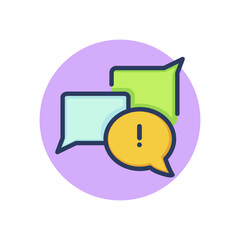 Group chat line icon. Online conversation, speech bubbles, message outline sign. Communication, internet, network concept. Vector illustration, symbol element for web design and apps