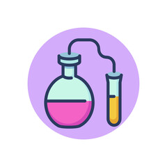 Liquid condensation line icon. Experiment, process, reaction outline sign. Chemistry and science concept. Vector illustration, symbol element for web design and apps