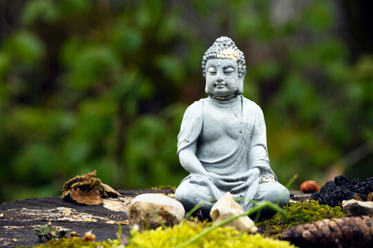Buddhafigur im Wald