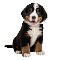 bernese dog puppy sitting isolated transparent
