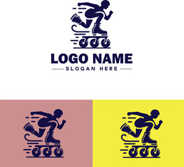 Roller skate icon Rollerblade Inline skate Quad skate flat logo sign symbol editable vector