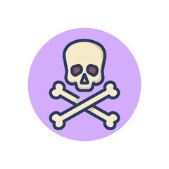 Poison line icon. Skull, bone, danger outline sign. Chemistry and science concept. Vector illustration, symbol element for web design and apps