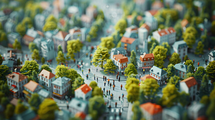 Urban Awareness: 3D Icon Poster Campaign for Population Growth and Impact