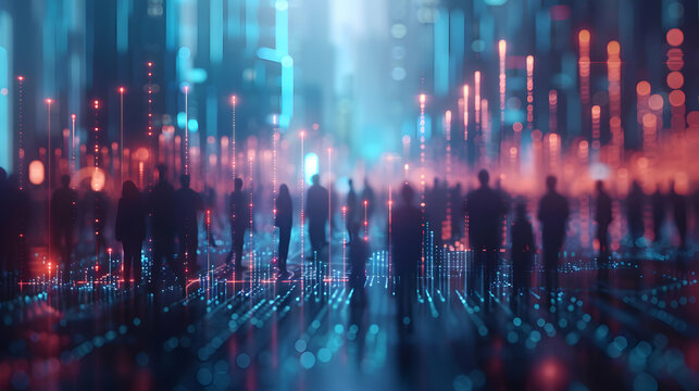 Ultra Realistic Animated Graph Showing Population Growth - Digital Animation Highlighting Future Projections