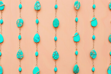 Beautiful turquoise water of a tropical island beach with palm trees and clear blue sky on a sunny day