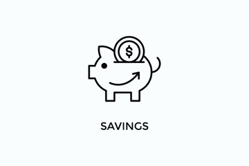 Savings Vector Icon Or Logo Illustration