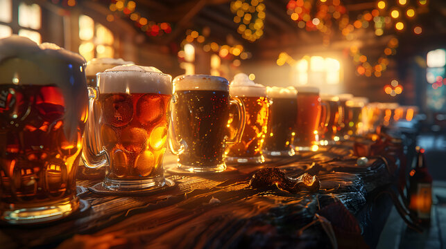 Embarking on a Spirited Pub Crawl: Friends Celebrating International Beer Day with a Realistic Adventurous Twist