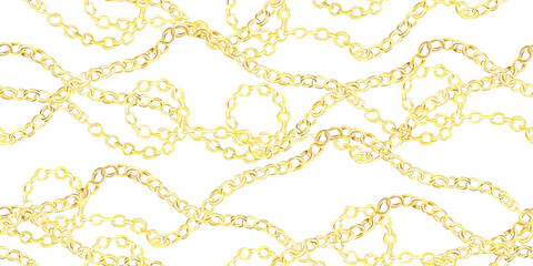 gold chain with loops seamless border.