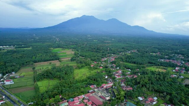 establish aerial the beauty of Mount Pasaman Talamau in West Pasaman Regency