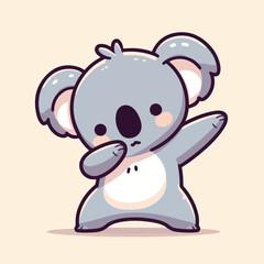 koala cute logo cartoon design vector