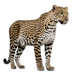 leopard standing isolated transparent photo