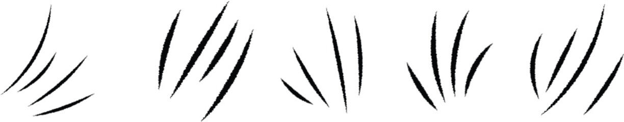 Animals claw scratches icons set. Claw scratches collection. Realistic illustration with black animals claw set. Grange scratches. Set of claws. Wild animals concept. Vector graphic.eps10