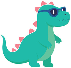cool dinasour wear sunglasses sticker