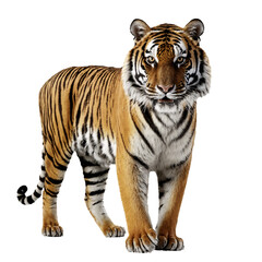 Fototapeta premium tiger standing isolated transparent photo