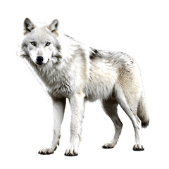 white wolf standing isolated transparent