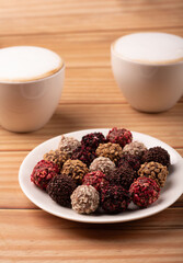 sugar, cappuccino, candy, cafe, food, chocolate, mug, dark, sweet, cup, brown, milk, table, dessert, delicious, breakfast, sweet food, hot drink, drink